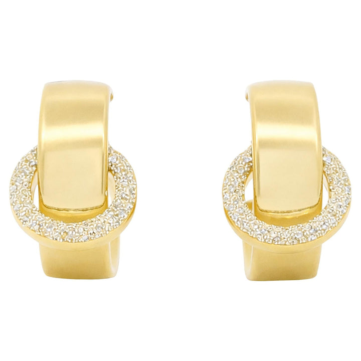 Diamond Dust Oval Link Huggie Earrings