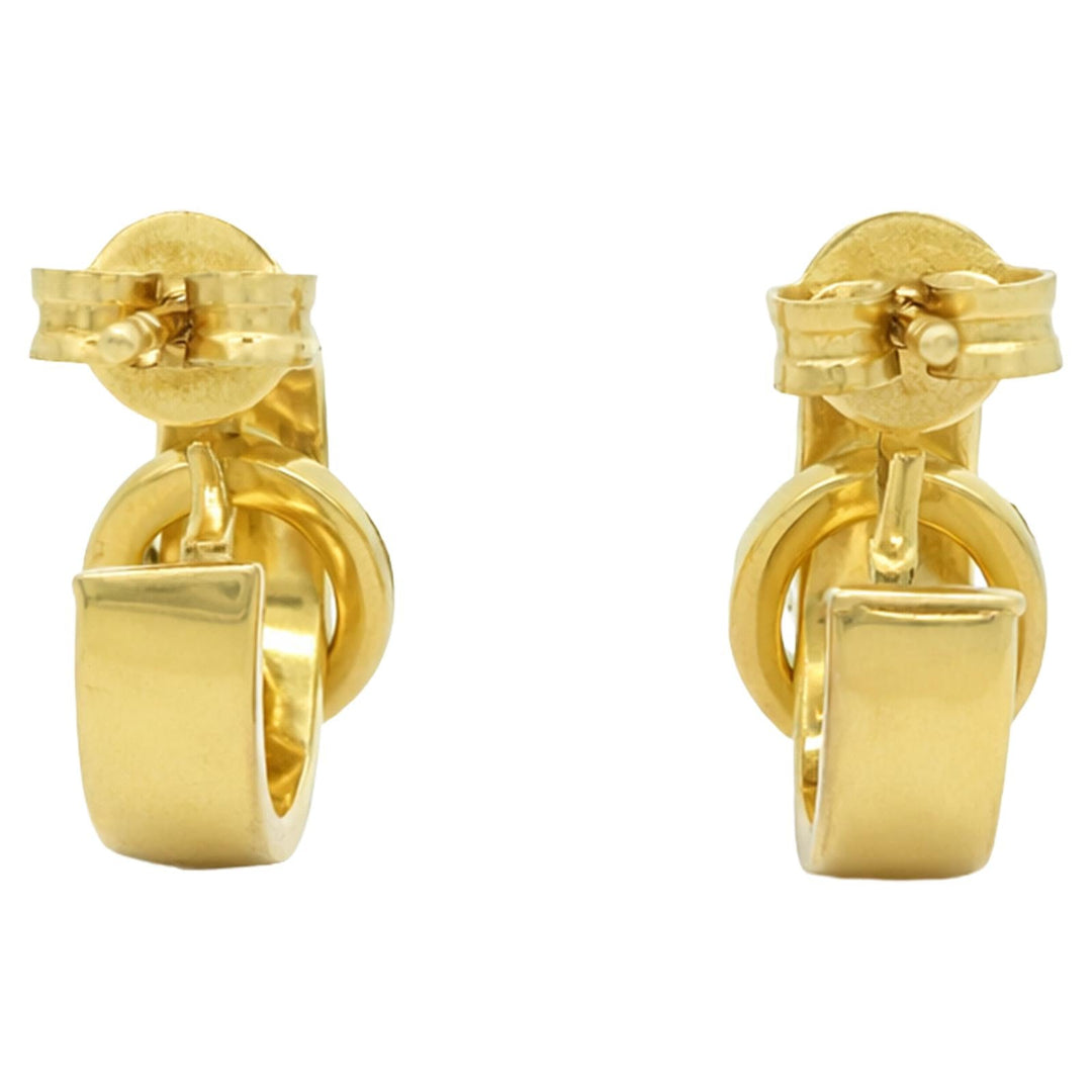 Diamond Dust Oval Link Huggie Earrings