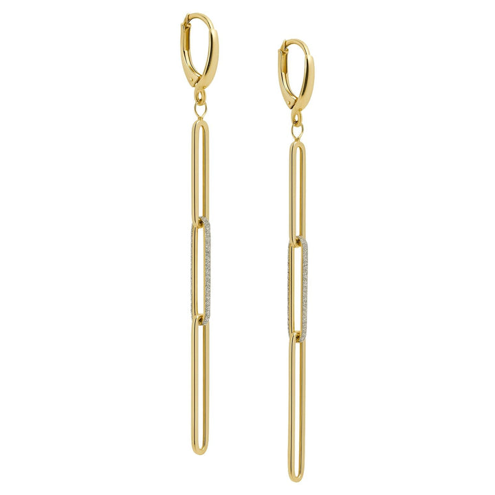 Diamond Dust Link Drop Earrings