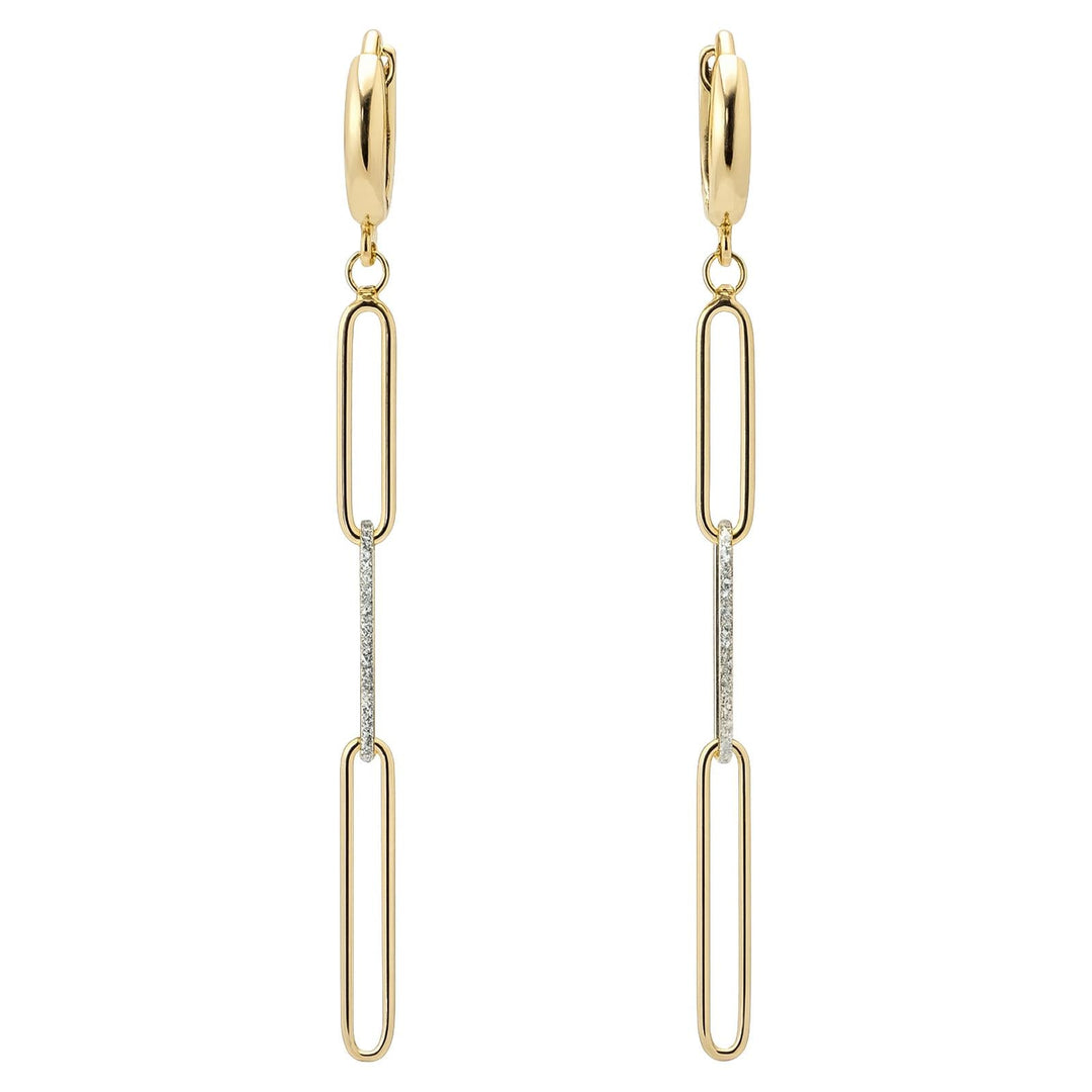 Diamond Dust Link Drop Earrings