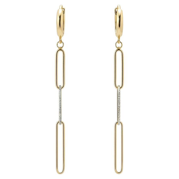 Diamond Dust Link Drop Earrings