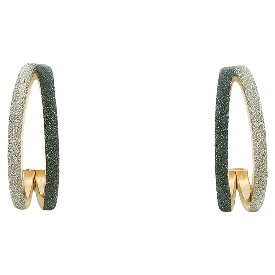 Diamond Dust Ombre Metal Hoop Earrings
