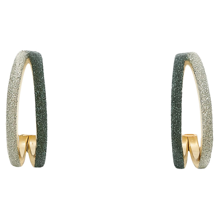 Diamond Dust Ombre Metal Hoop Earrings