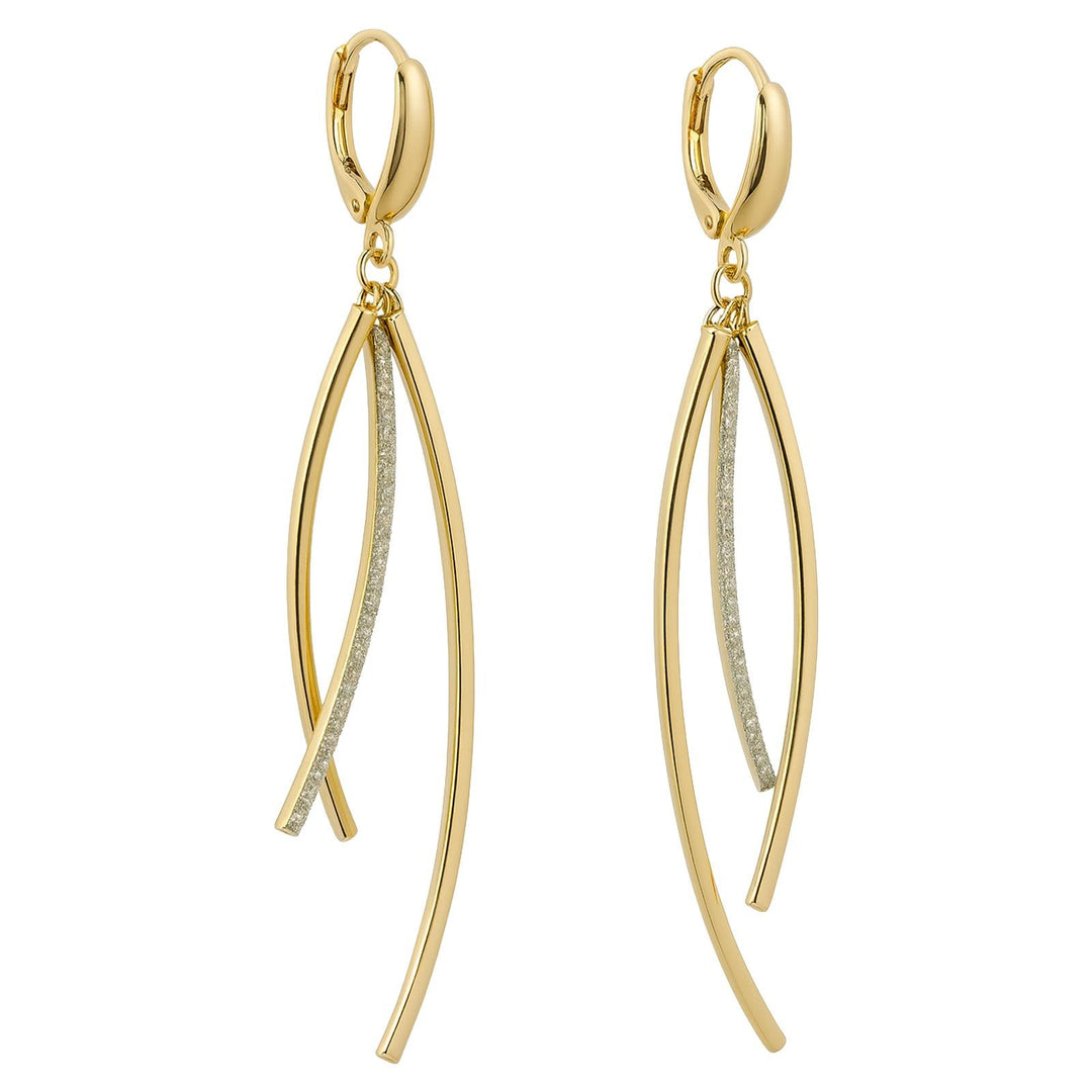 Diamond Dust Dual-Arc Drop Earrings