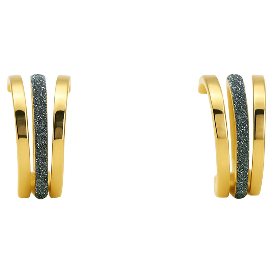 Diamond Dust Triple Curve Hoop Earrings