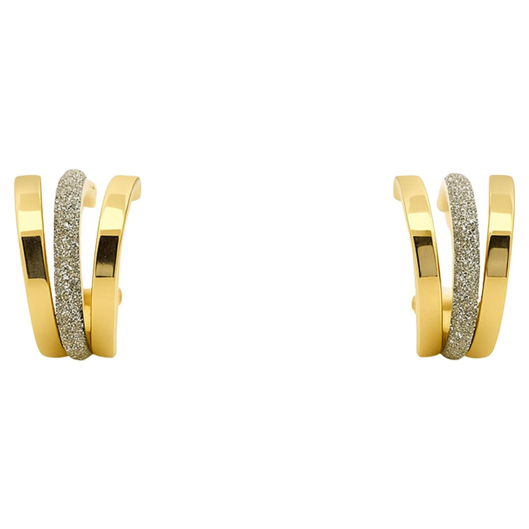 Diamond Dust Triple Curve Hoop Earrings