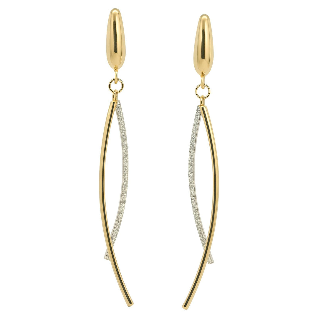 Diamond Dust Two-Tone Drop Earrings