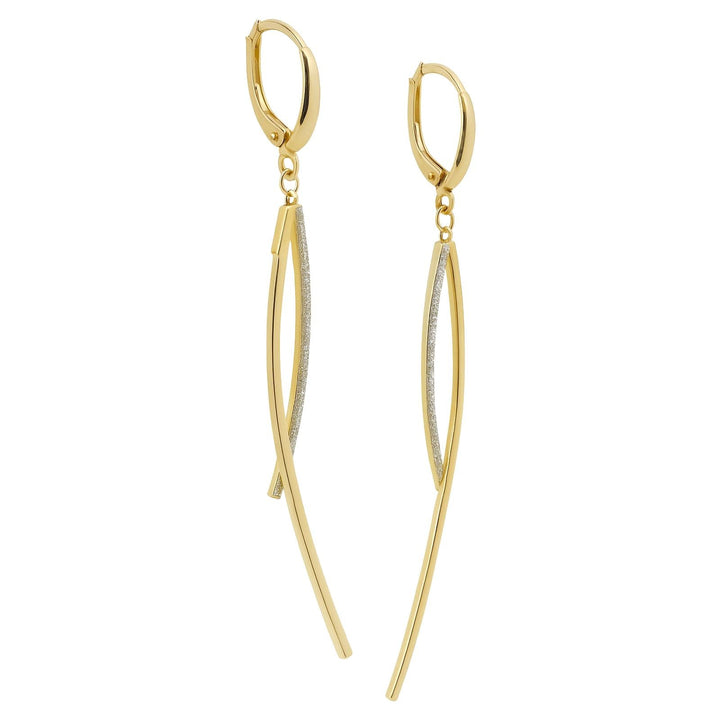 Diamond Dust Two-Tone Drop Earrings