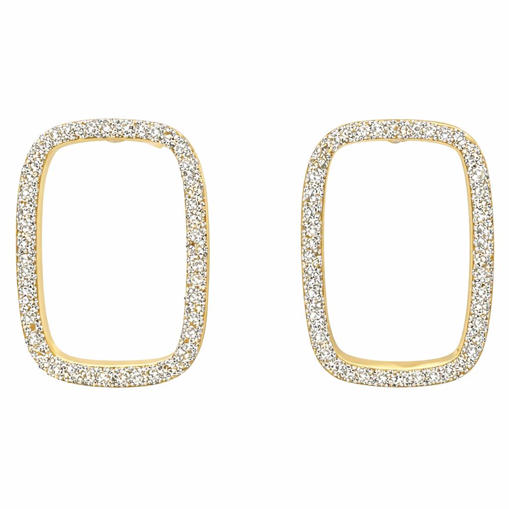 Diamond Dust Rectangle Earrings