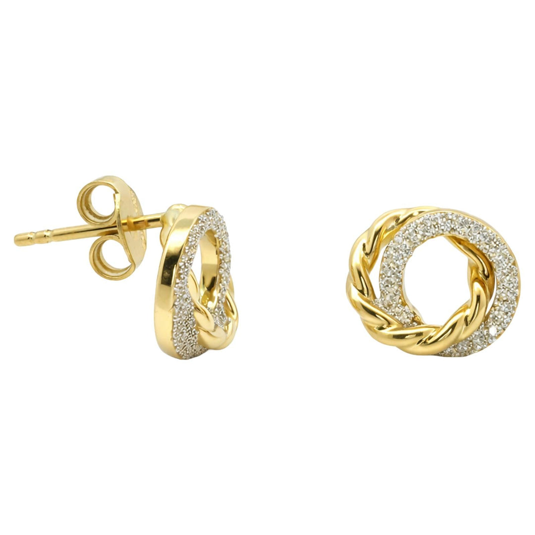 Diamond Dust Twisted Circle Earrings