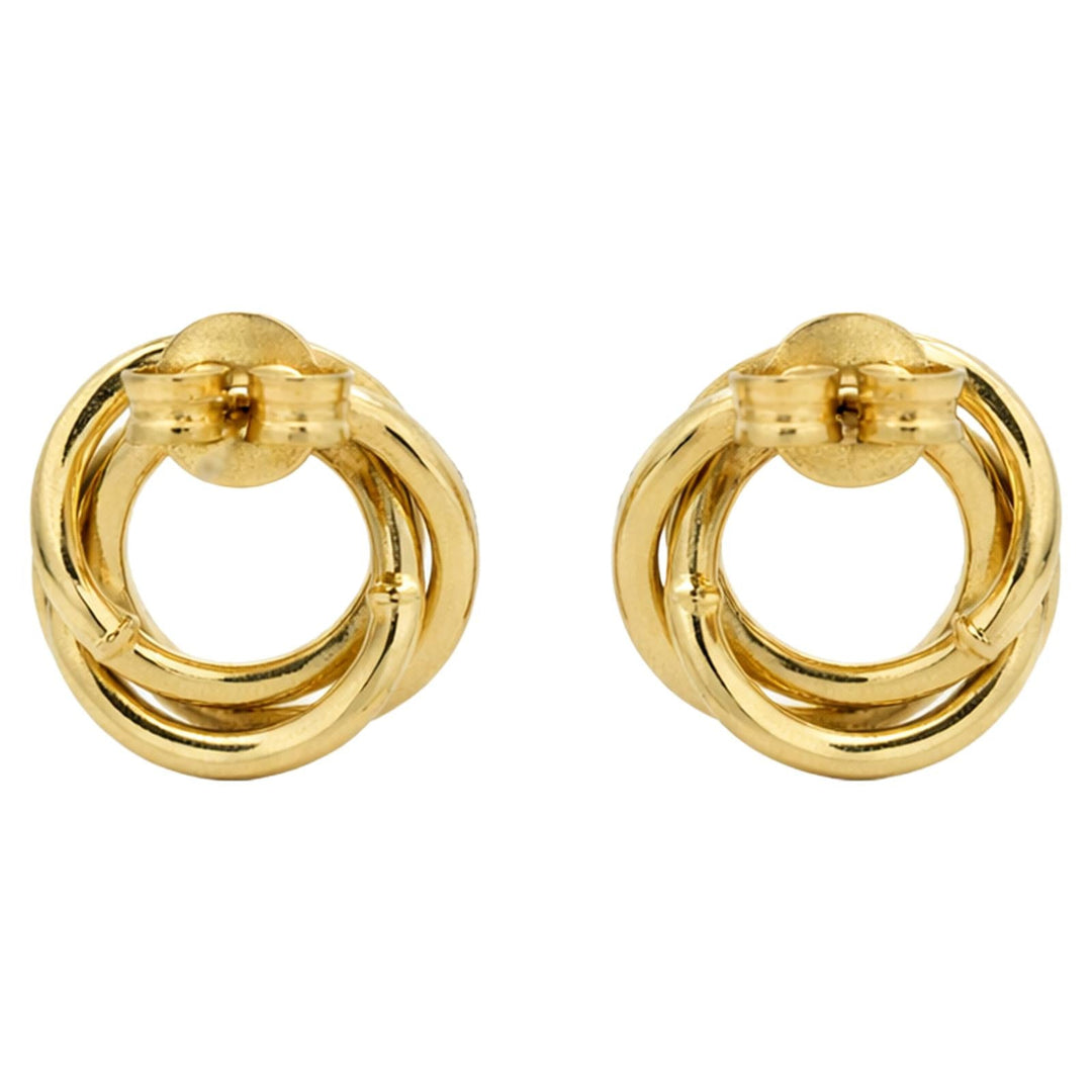 Diamond Dust Circle Stud Earrings