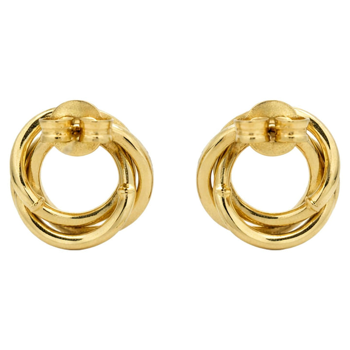 Diamond Dust Circle Stud Earrings