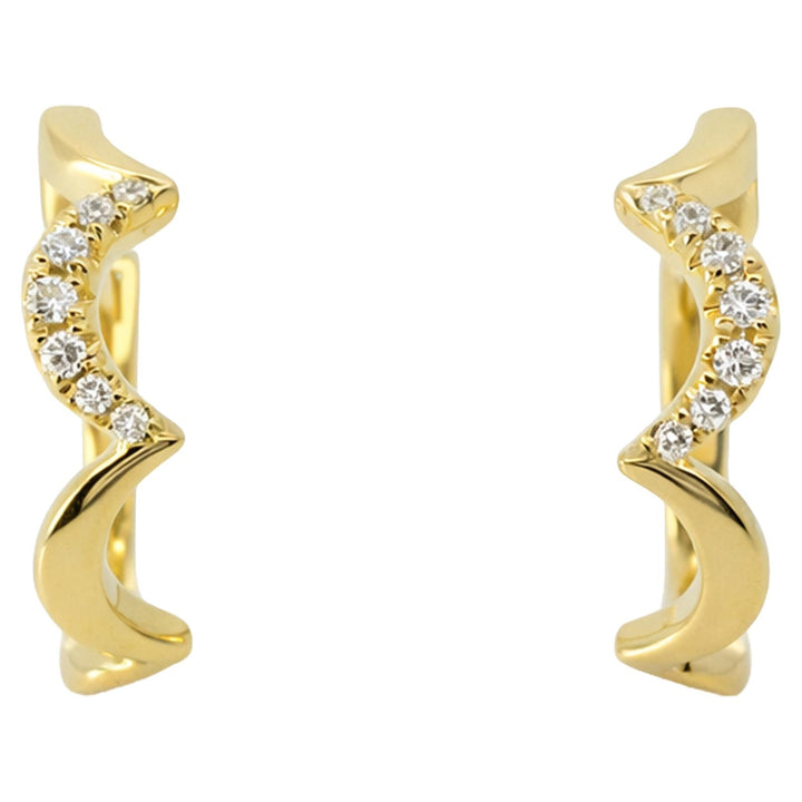 Diamond Wave Huggie Earrings