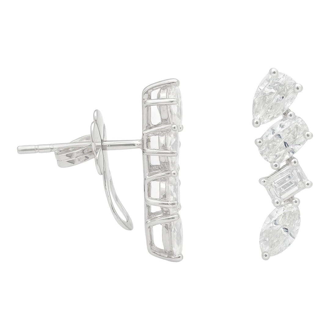Mixed Shape Diamond Drop Earrings
