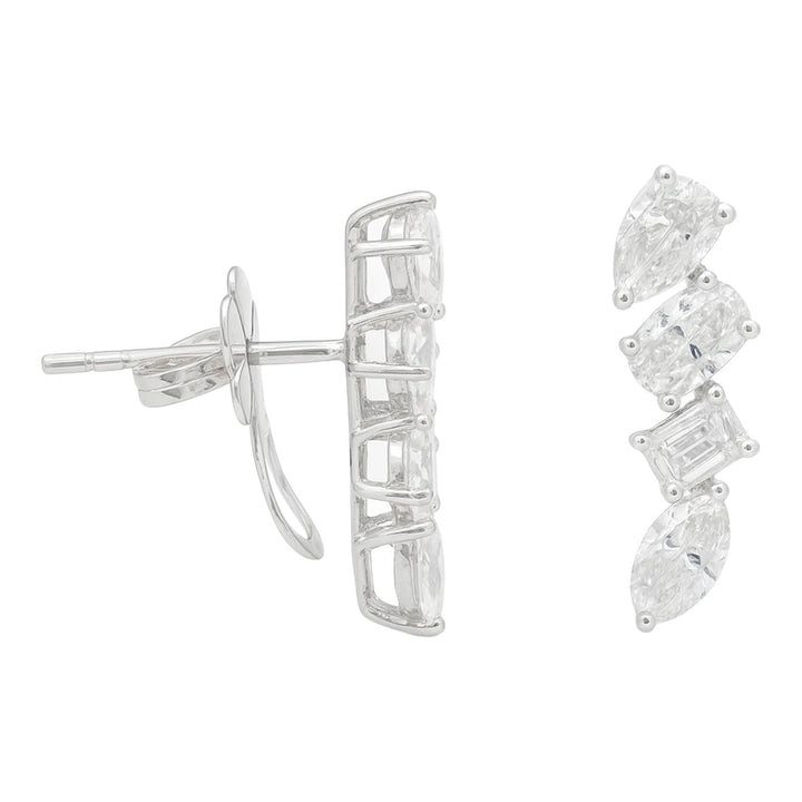 Mixed Shape Diamond Drop Earrings
