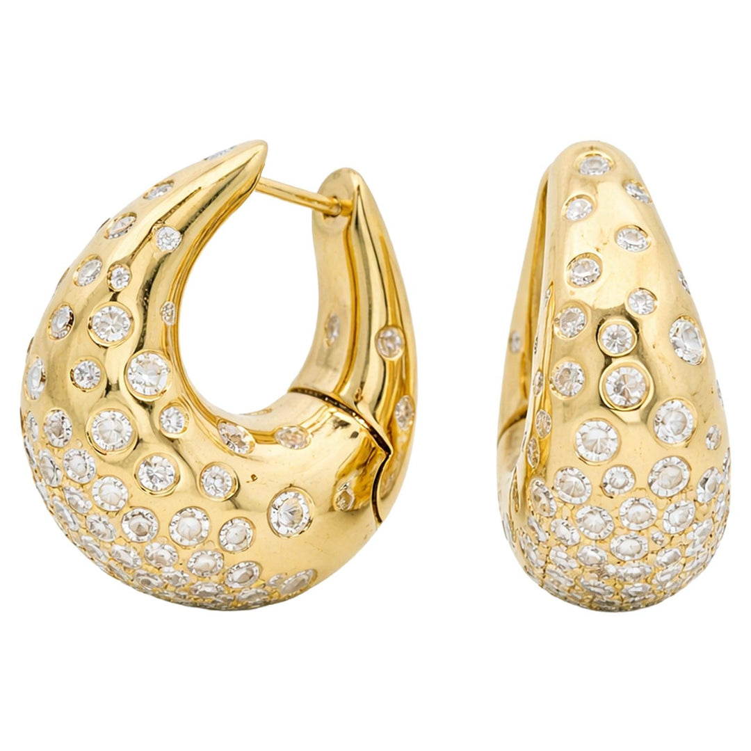 Diamond Teardrop Hoop Earrings