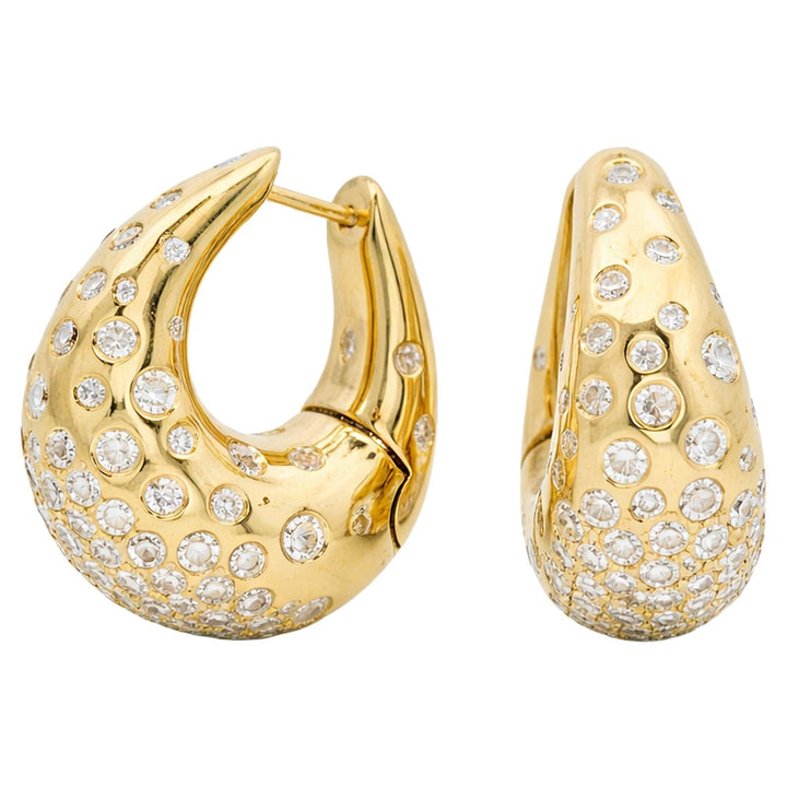 Diamond Teardrop Hoop Earrings