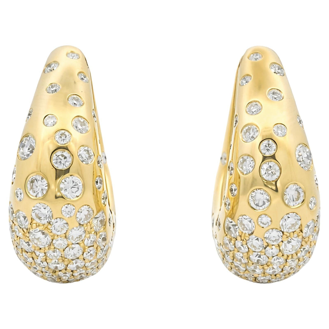 Diamond Teardrop Hoop Earrings