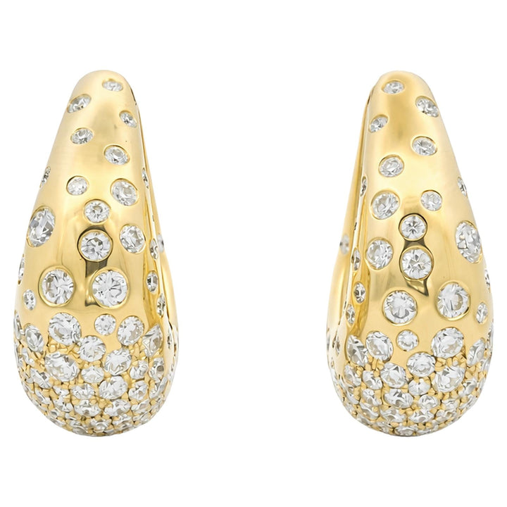Diamond Teardrop Hoop Earrings
