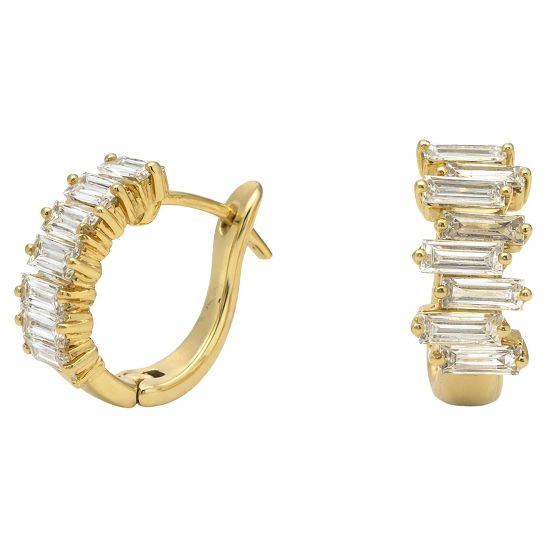 Baguette Diamond Graduated Hoop Earrings
