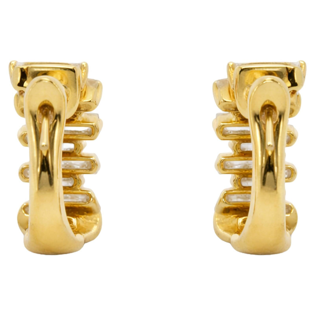 Baguette Diamond Graduated Hoop Earrings