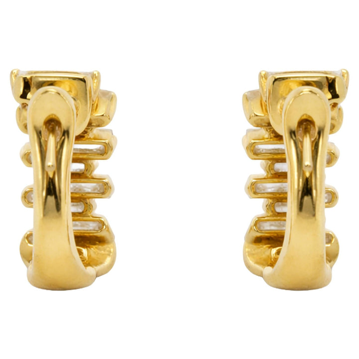 Baguette Diamond Graduated Hoop Earrings