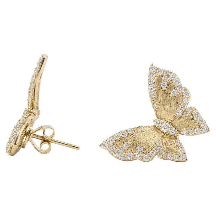 Diamond Butterfly Stud Earrings