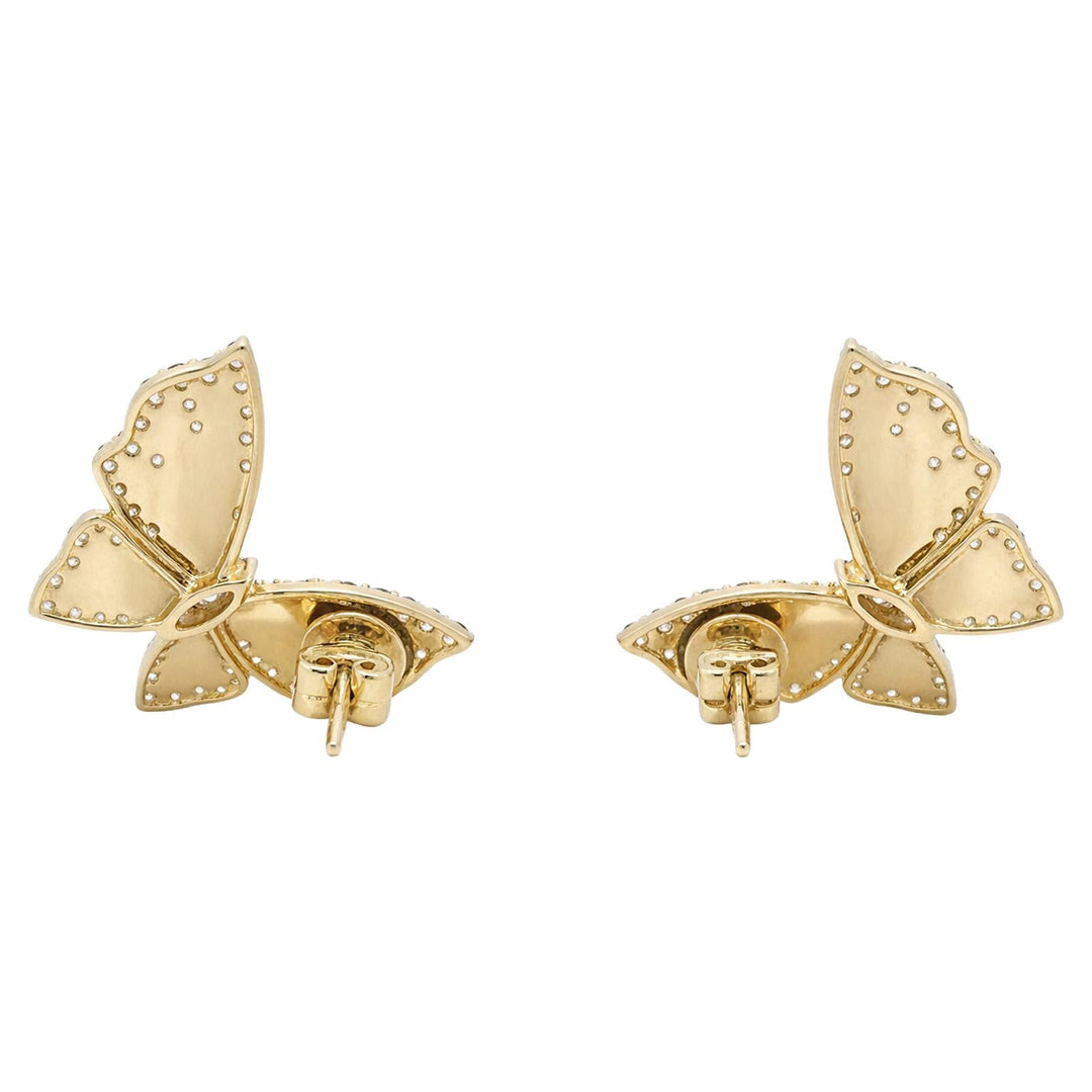 Diamond Butterfly Stud Earrings