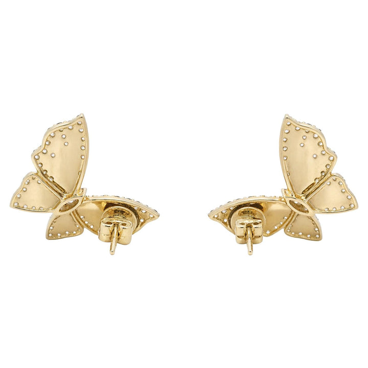 Diamond Butterfly Stud Earrings