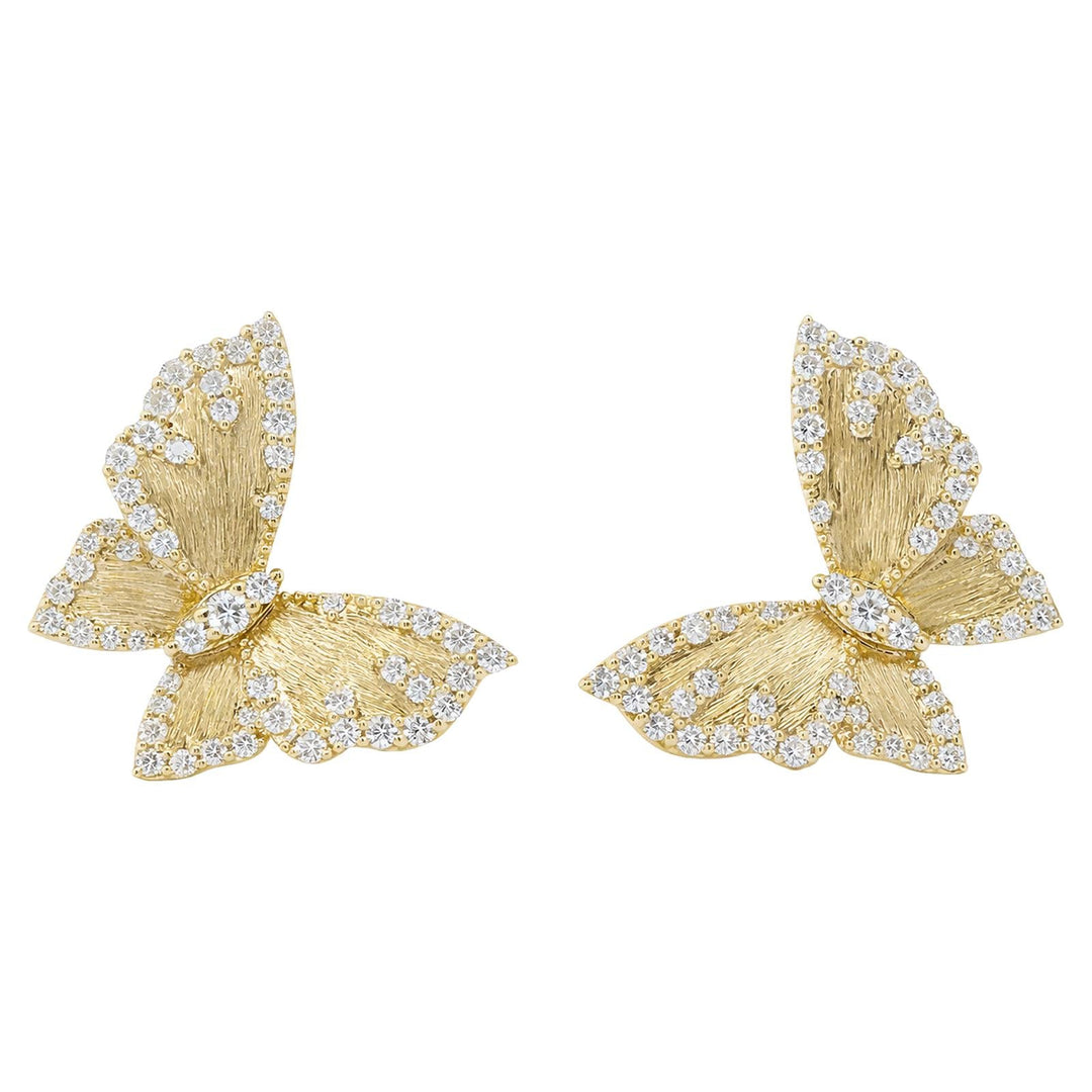 Diamond Butterfly Stud Earrings