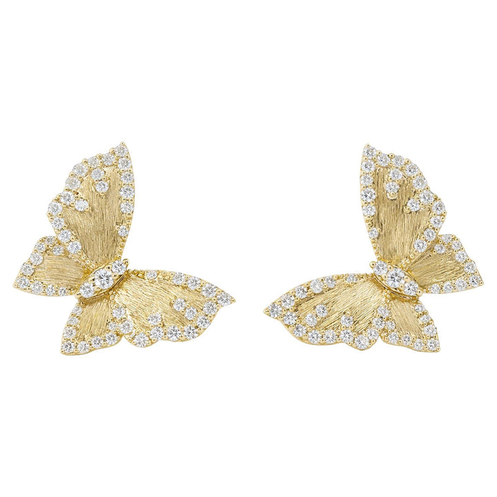 Diamond Butterfly Stud Earrings