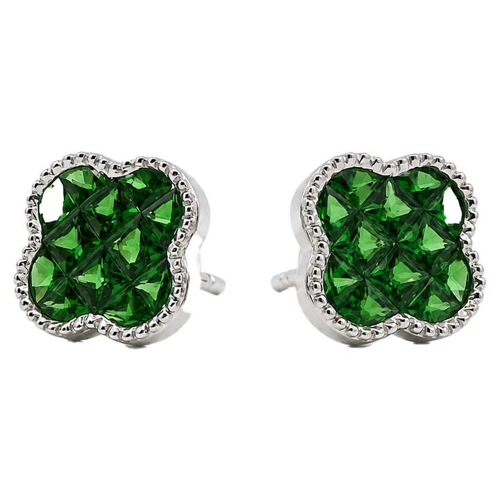Green Radiance Clover Studs