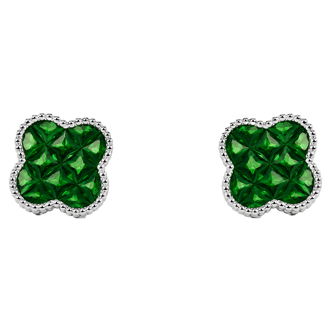 Green Radiance Clover Studs