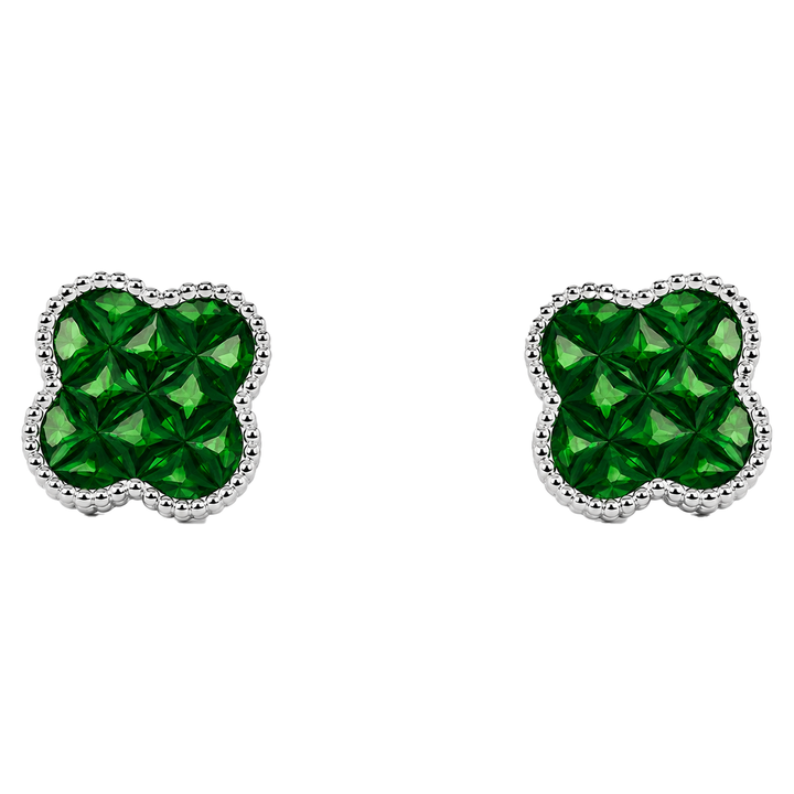 Green Radiance Clover Studs