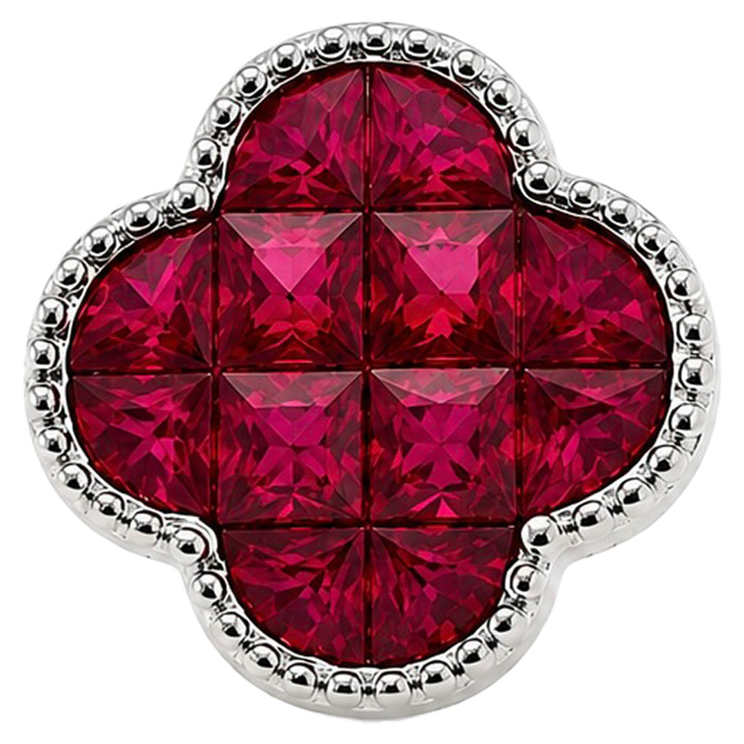 Ruby Radiance Clover Studs