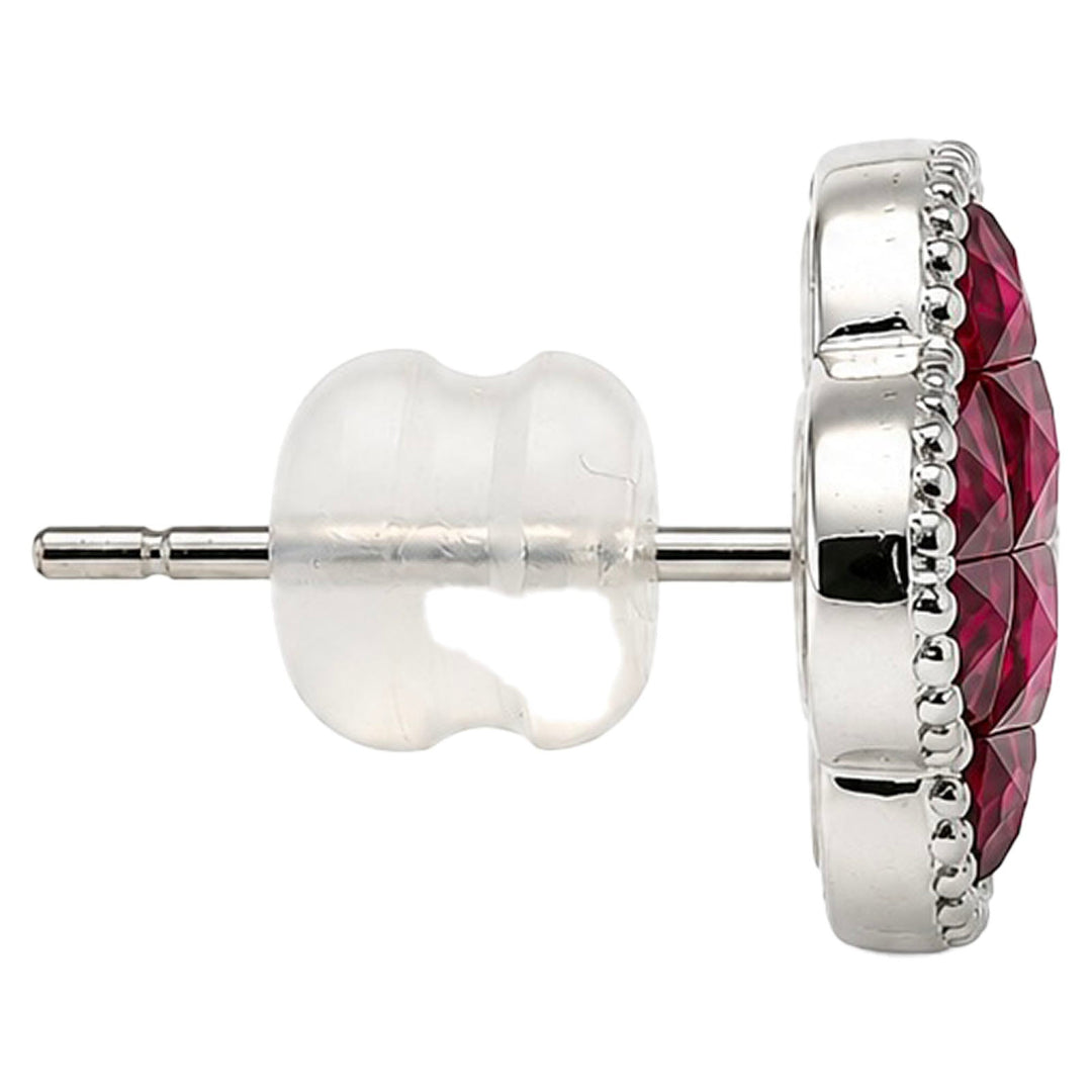 Ruby Radiance Clover Studs