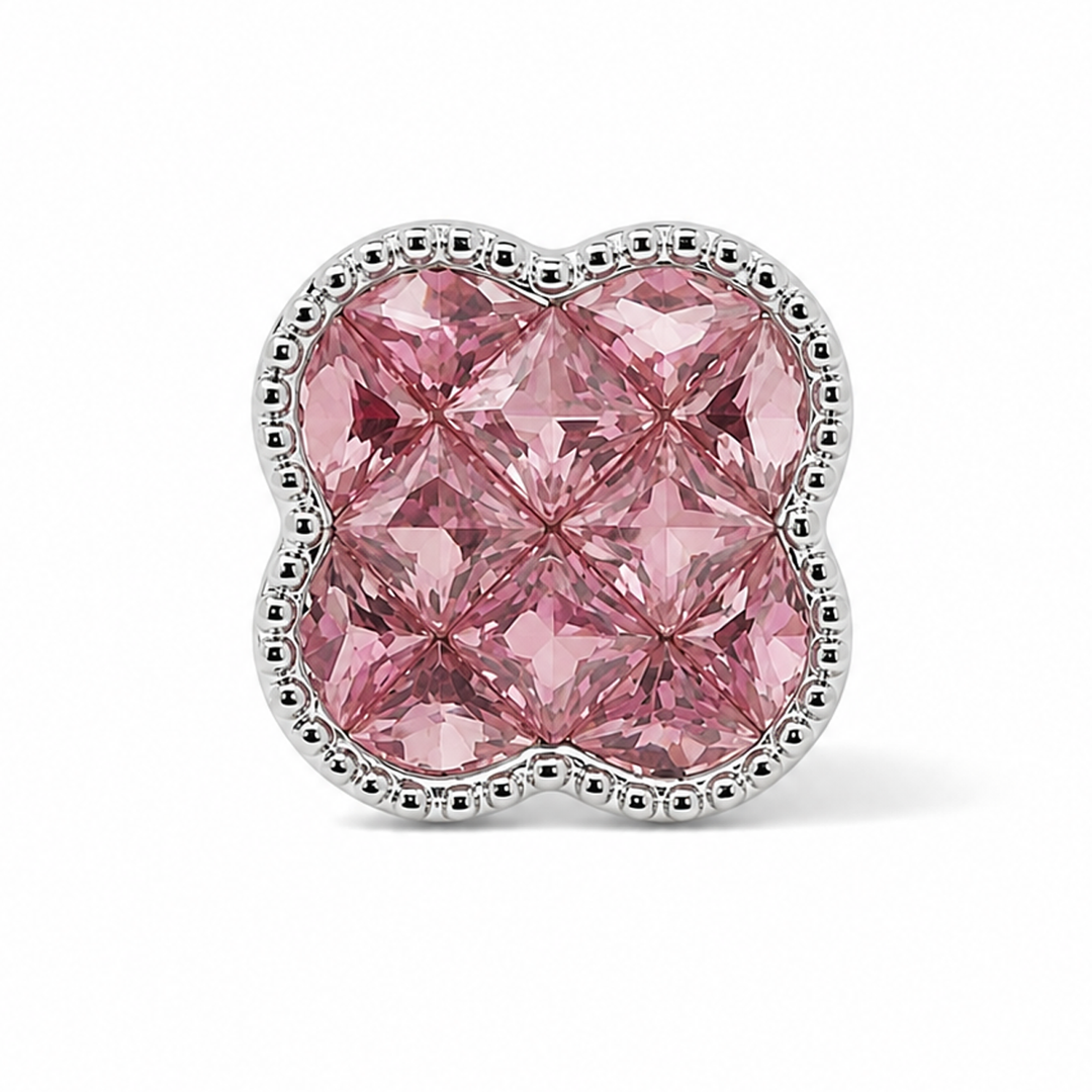 Rosé Sapphire Clover Studs