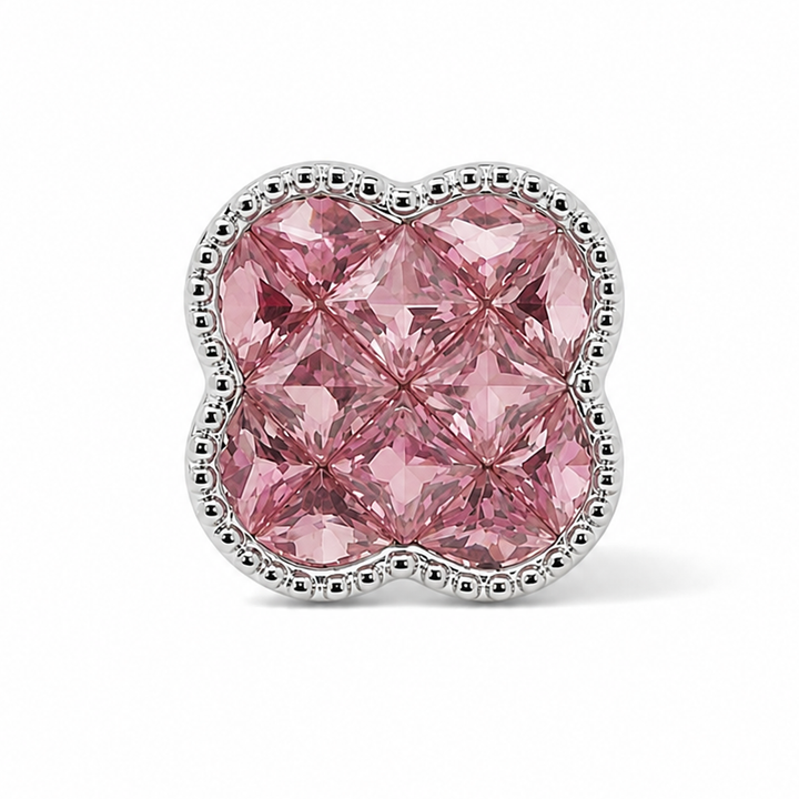 Rosé Sapphire Clover Studs
