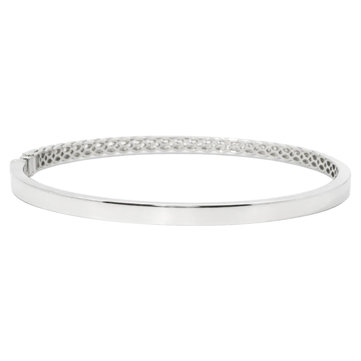 Baguette & Round Diamond Bangle Bracelet