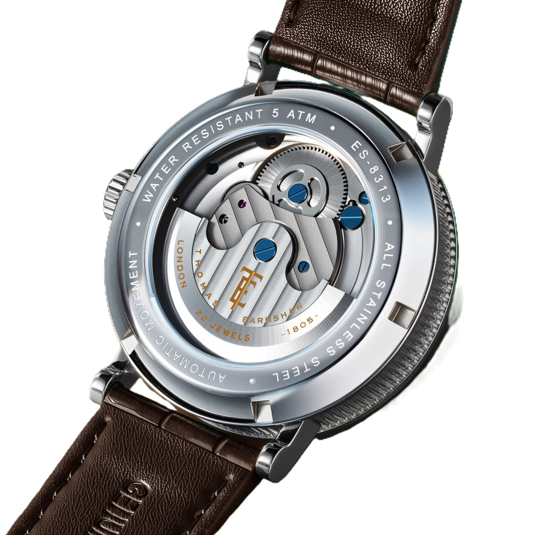 Beaufort Steel Wave  / Brown Leather Strap Blue Dial