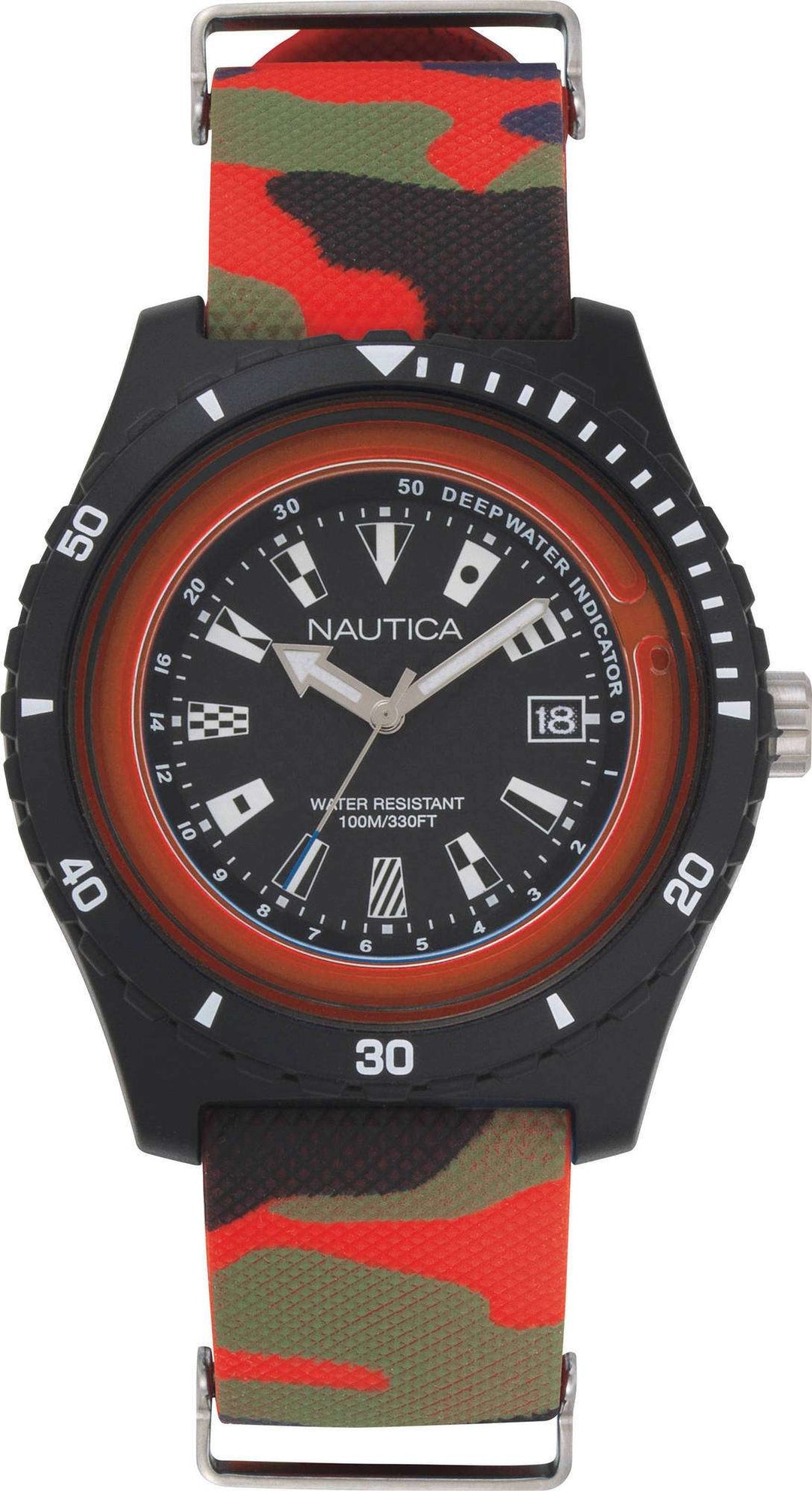 Surfside Black Orange / Camo Silicone | Black Dial
