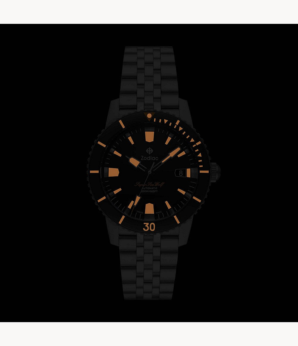 Super Sea Wolf Black Dial/Black Top Ring SS Silver Dial