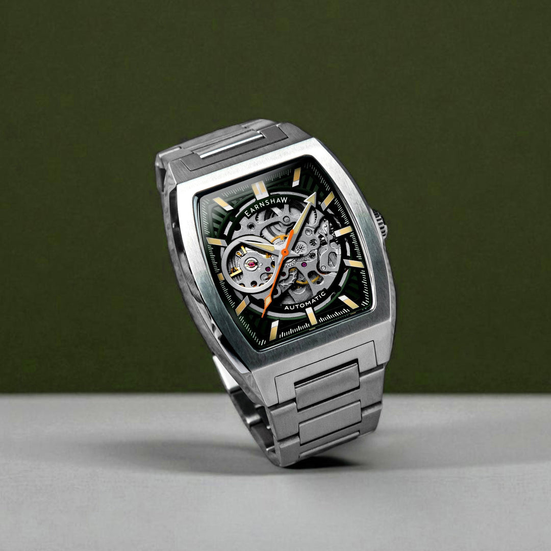 Heritage Wellington Skeleton Automatic Green / Stainless Steel | Green Dial