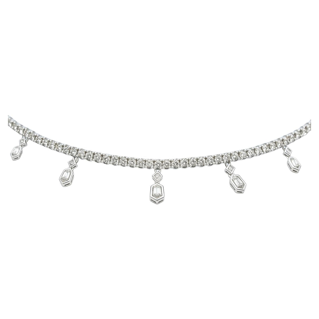Diamond Charm Tennis Choker