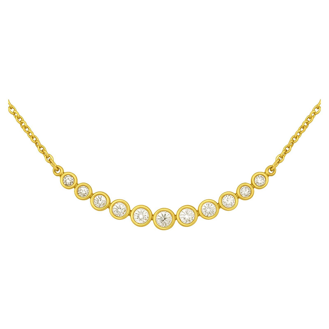 Bezel Graduated Diamond Necklace