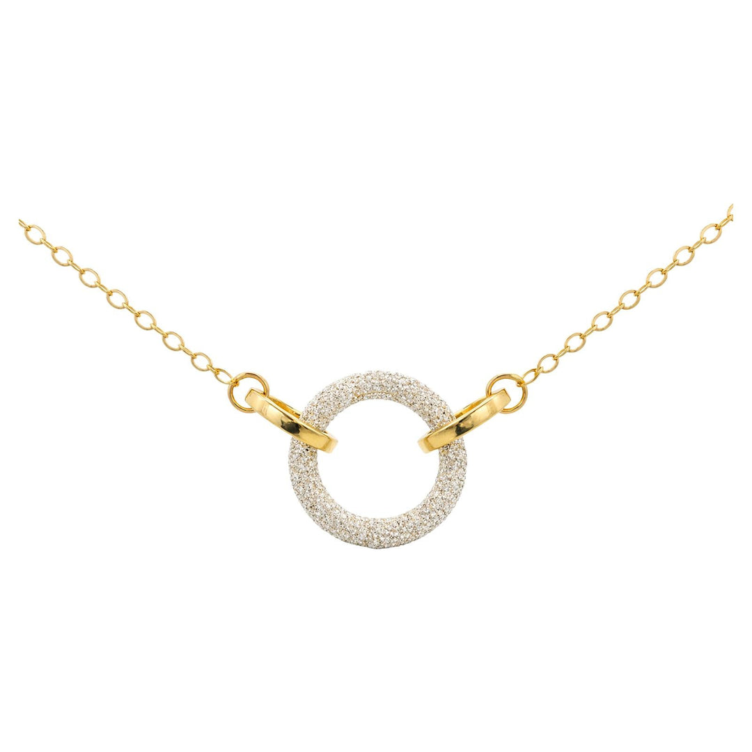 Diamond Dust Circle Link Necklace
