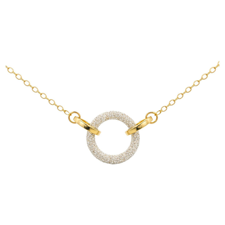 Diamond Dust Circle Link Necklace