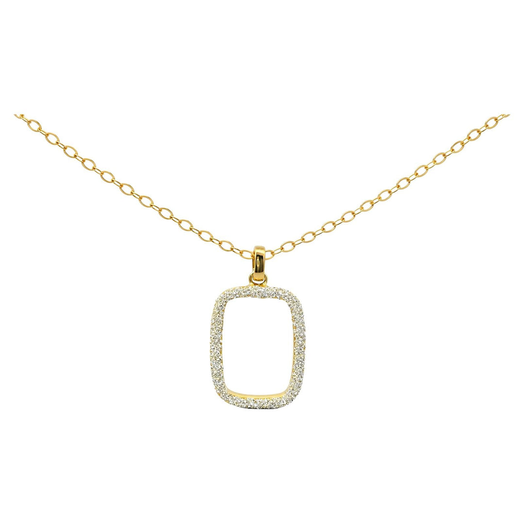 Diamond Dust Rectangle Necklace
