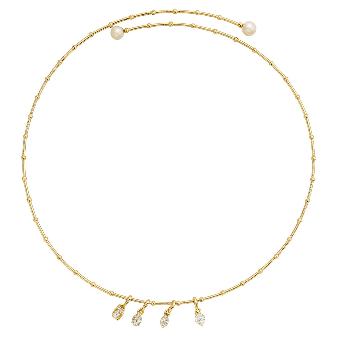 Diamond Charm Station Necklace