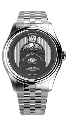MO2-HS2 Jumping Hour Black Dial / Stainless Steel Bracelet Black Dial